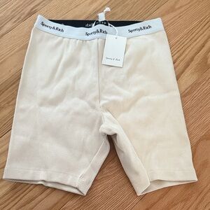 Sporty & Rich Cream Ribbed Shorts
